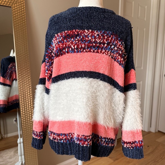 Marc New York Andrew Marc Striped Pullover Sweater Multicolor Womens Medium - Picture 4 of 7